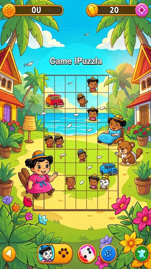 Tampilan utama game 5RT dengan karakter utama yang siap beraksi.