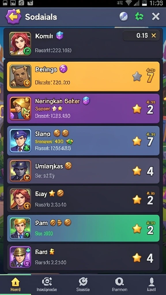 Screenshot menunjukkan karakter yang dapat disesuaikan dan berbagai pilihan mode permainan.