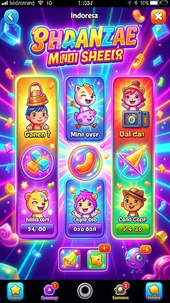 Tangkapan layar memperlihatkan tampilan level baru yang penuh warna.